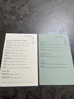 Menu photo 5 Bar Darling San Francisco, CA
