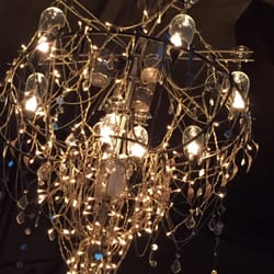 Restaurant Acqua - This restaurant was once an auto service station turned into an artistic and hip place - look closely at this chandelier.