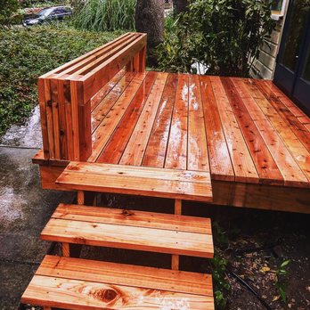 JRS Construction - Deck and custom bench that we installed in 2018. - General Contractors Near Me