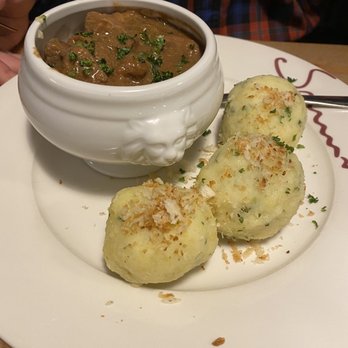 Spinnrädl - Goulash and potato dumplings - yummy! - Bars Near Me - Kaiserslautern, RP Spinnrädl - Goulash and potato dumplings - yummy! - Bars Near Me - Kaiserslautern, RP