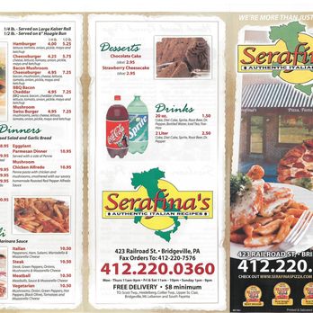 Serafina's Pizza - Menu - Pizza Near Me - Bridgeville, Pennsylvania Serafina's Pizza - Menu - Pizza Near Me - Bridgeville, Pennsylvania