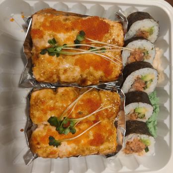 Yellowtail Japanese Bistro - Lion King rolls and a dynamite. - Sushi Bars Near Me - Alameda, California Yellowtail Japanese Bistro - Lion King rolls and a dynamite. - Sushi Bars Near Me - Alameda, California