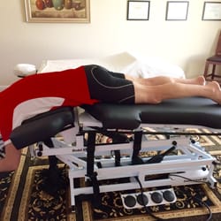Thrive Sports Therapy - Treatment room - Table can be set to optimize comfort for sore lower backs and provide gentle traction if desired.