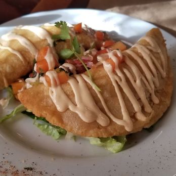 Dos Carlitos - Shrimp empanadas with papaya salad - Mexican Near Me - Santa Ynez, California Dos Carlitos - Shrimp empanadas with papaya salad - Mexican Near Me - Santa Ynez, California
