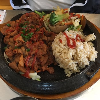 Bibimbowl - Spicy pork special. You also get a miso soup and a small salad. - Korean Near Me - Sunnyvale, California Bibimbowl - Spicy pork special. You also get a miso soup and a small salad. - Korean Near Me - Sunnyvale, California
