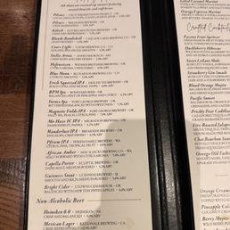 Cocktail menu Cocktail menu
