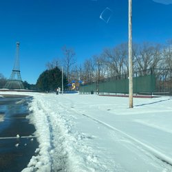 Eiffel Tower Park - Snowy day at the Eiffel Tower Park.