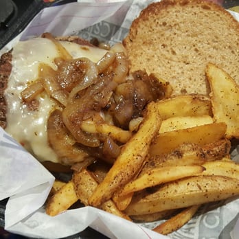 Fuddruckers - Turkey burger with grilled onions - American Near Me - Norfolk, Virginia