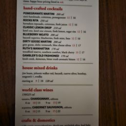 Happy hour menu Happy hour menu