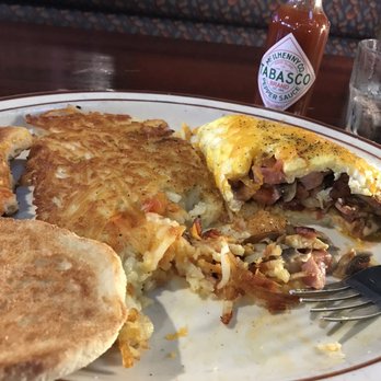 Boss Hawg's - Ham, Mushroom & Tomato Omlette Greatness Drenched in Tabasco for under $11 - American Near Me - Portland, Oregon Boss Hawg's - Ham, Mushroom & Tomato Omlette Greatness Drenched in Tabasco for under $11 - American Near Me - Portland, Oregon