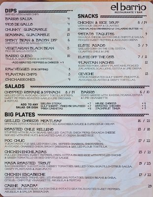 Menu photo 1 El Barrio Birmingham, AL Menu photo 1 El Barrio Birmingham, AL