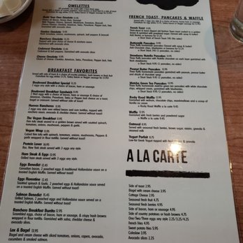 V Boulevard Cafe - Menu for breakfast - Coffee & Tea Near Me - Glendale, California