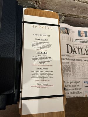 Menu photo 1 Harveys Starkville, MS