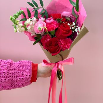 Fern Cottage Florals - Valentine's Day wrapped bouquet - Floral Designers Near Me - Redlands, California