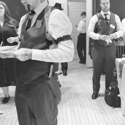 Schraders Tuxedo Rental and Drycleaners - Groomsmen at a 1920's style reception