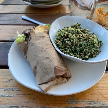 Kid Cashew - Grilled Portobello gyro and quinoa kale salad - Mediterranean Near Me - Charlotte, North Carolina Kid Cashew - Grilled Portobello gyro and quinoa kale salad - Mediterranean Near Me - Charlotte, North Carolina