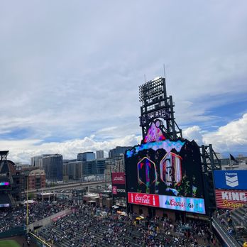 Coors Field - Scoreboard with city background - Stadiums & Arenas Near Me - Denver, Colorado