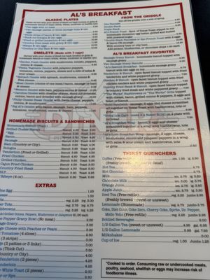 Menu photo 1 Al's Diner Pittsboro, NC Menu photo 1 Al's Diner Pittsboro, NC