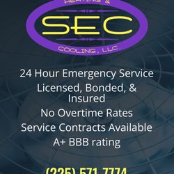 SEC Heating & Cooling - Business logo and contact info