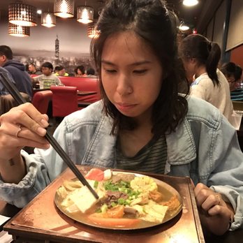 Tasty Pot - Jan enjoying her hot pot! - Taiwanese Near Me - Newark, California