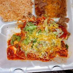 Los Aibertos - Enchilada Plate (1 chicken, 1 beef).