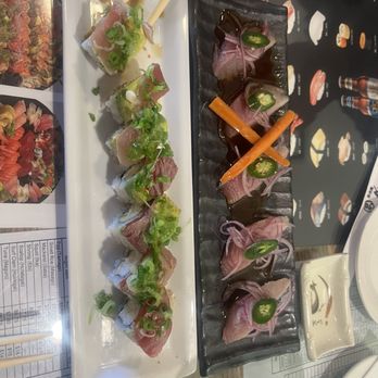 Ninja Sushi - Sherry roll with garlic and yellowtail carpaccio - Sushi Bars Near Me - Walnut, California Ninja Sushi - Sherry roll with garlic and yellowtail carpaccio - Sushi Bars Near Me - Walnut, California