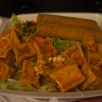 Banh Mi Thai Tai - Sate tofu and veggie spring roll bowl (#35) ($8.50) - Vietnamese Near Me - Calgary, Alberta
