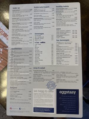 Menu photo 2 Eggstasy Scottsdale, AZ