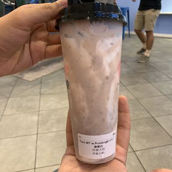 Ume Tea - Milk with taro + coconut pudding - Coffee & Tea Near Me - Cupertino, California Ume Tea - Milk with taro + coconut pudding - Coffee & Tea Near Me - Cupertino, California