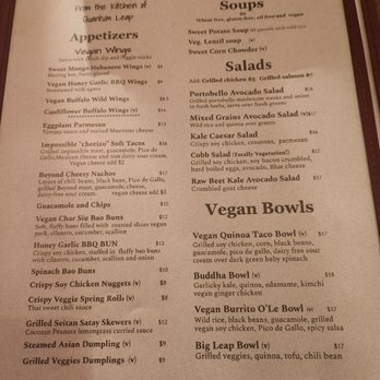 Quantum Leap - Menu 2023 - Vegetarian Near Me - New York, New York