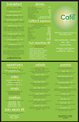 Menu photo 1 Cafe Sol Grand Junction, CO