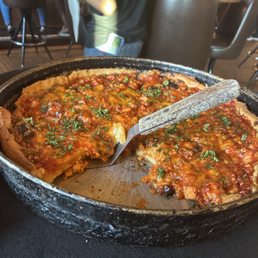 Deep dish bbq chicken pizza