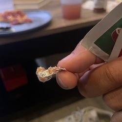 Marco's Pizza - Aluminum embedded into the cheese and pepperoni