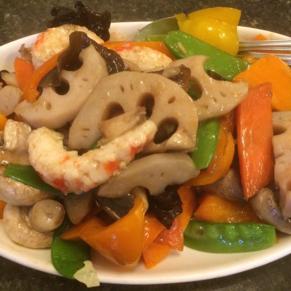Buddha's Vegan - "Shrimp" with Lotus Root and vegetables. - Vegetarian Near Me - Toronto, Ontario Buddha's Vegan - "Shrimp" with Lotus Root and vegetables. - Vegetarian Near Me - Toronto, Ontario