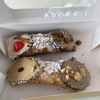 The Sicilian Baker - Peanut butter and original filling in a chocolate shell and expresso and Nutella filling in a pistachio shell. - Bakeries Near Me - Chandler, Arizona The Sicilian Baker - Peanut butter and original filling in a chocolate shell and expresso and Nutella filling in a pistachio shell. - Bakeries Near Me - Chandler, Arizona