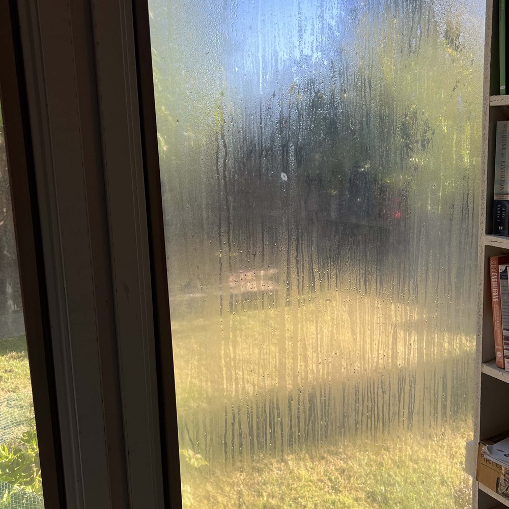 J's Custom Glass - Before, interior. Condensation leaking in. - Windows Installation Near Me J's Custom Glass - Before, interior. Condensation leaking in. - Windows Installation Near Me