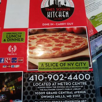 Times Square Kitchen - After a looooooong day of moving....gonna try some "NY" style pizza! - Salad Near Me - Owings Mills, Maryland Times Square Kitchen - After a looooooong day of moving....gonna try some "NY" style pizza! - Salad Near Me - Owings Mills, Maryland