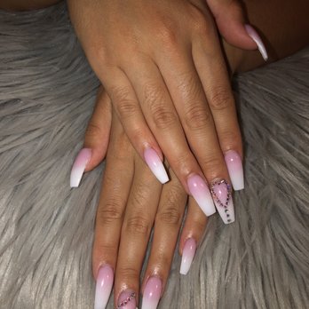 Winchester Nails - ombré pink and white acrylic coffin shaped nails - Nail Salons Near Me - San Jose, California Winchester Nails - ombré pink and white acrylic coffin shaped nails - Nail Salons Near Me - San Jose, California