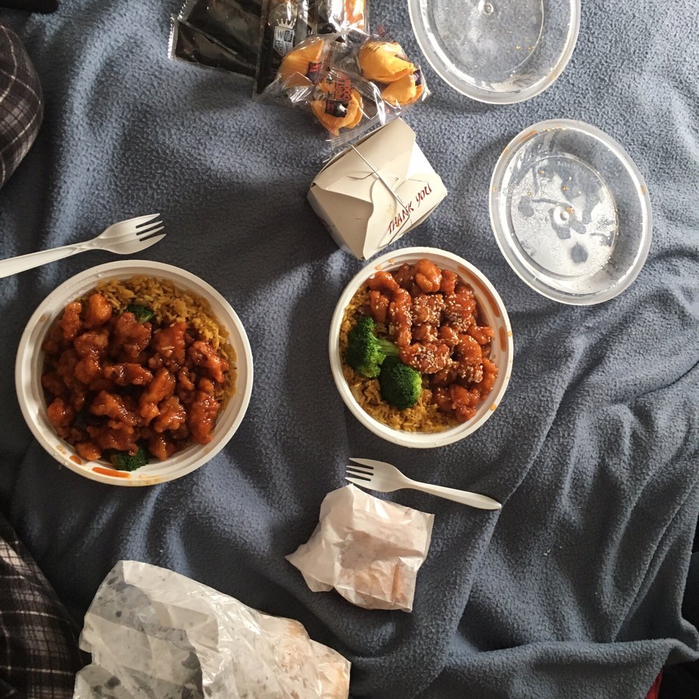 General tso's lunch special, Sesame chicken lunch special, Chinese donuts, and egg rolls. General tso's lunch special, Sesame chicken lunch special, Chinese donuts, and egg rolls.