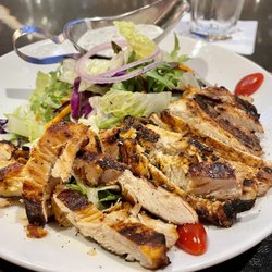 Mickey Mantle's - Side salad with grilled chicken and blue cheese dressing