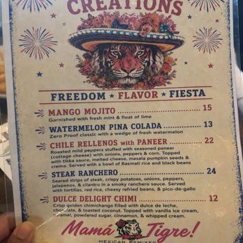 Mama Tigre - Watermelon non-alcoholic pina colada is delicious - Mexican Near Me - Oakton, Virginia Mama Tigre - Watermelon non-alcoholic pina colada is delicious - Mexican Near Me - Oakton, Virginia