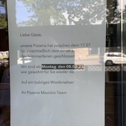 Maurizio - Due to holiday companies closed until August 17th.