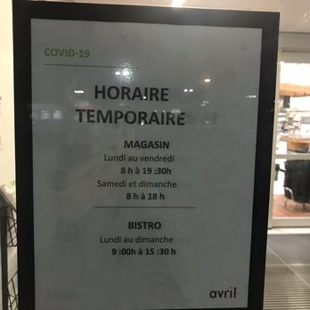 Avril Supermarché Santé - Updated Hours during COVID - Organic Stores Near Me - Levis, Quebec