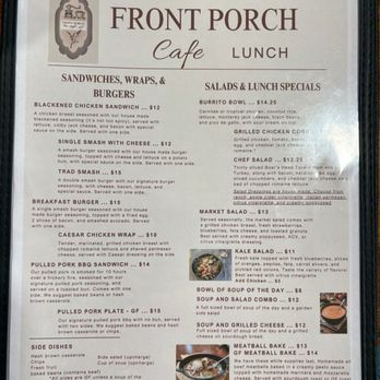 The Front Porch Cafe - Lunch Menu - Salad Near Me - Lebanon, Tennessee The Front Porch Cafe - Lunch Menu - Salad Near Me - Lebanon, Tennessee