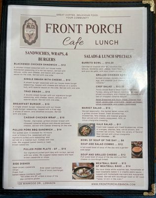 Menu photo 4 The Front Porch Cafe Lebanon, TN Menu photo 4 The Front Porch Cafe Lebanon, TN