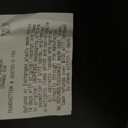 They need to update receipt to show only at location of purchase.