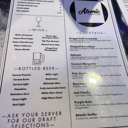 Atomic Seafood & Bar - Drink Menu