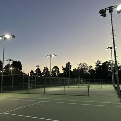Camino Real Park - A little twilight pickleball practice.