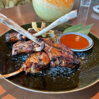 Roka Akor - Chicago - Korean Spiced Lamb Cutlets, Smoked Eggplant and Cucumber** - Sushi Bars Near Me - Chicago, Illinois