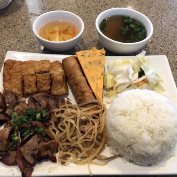 Pho Mai - Shredded Pork, grilled pork, egg cake, egg roll and shrimp cake rice dish - Vietnamese Near Me - San Bernardino, California Pho Mai - Shredded Pork, grilled pork, egg cake, egg roll and shrimp cake rice dish - Vietnamese Near Me - San Bernardino, California